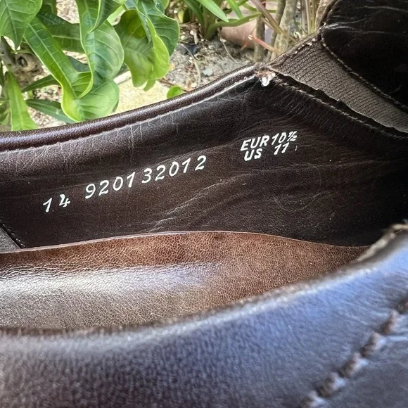 Mephisto Travels Air JetBrown / Black Leather DrivingLoafers ShoesUS 11